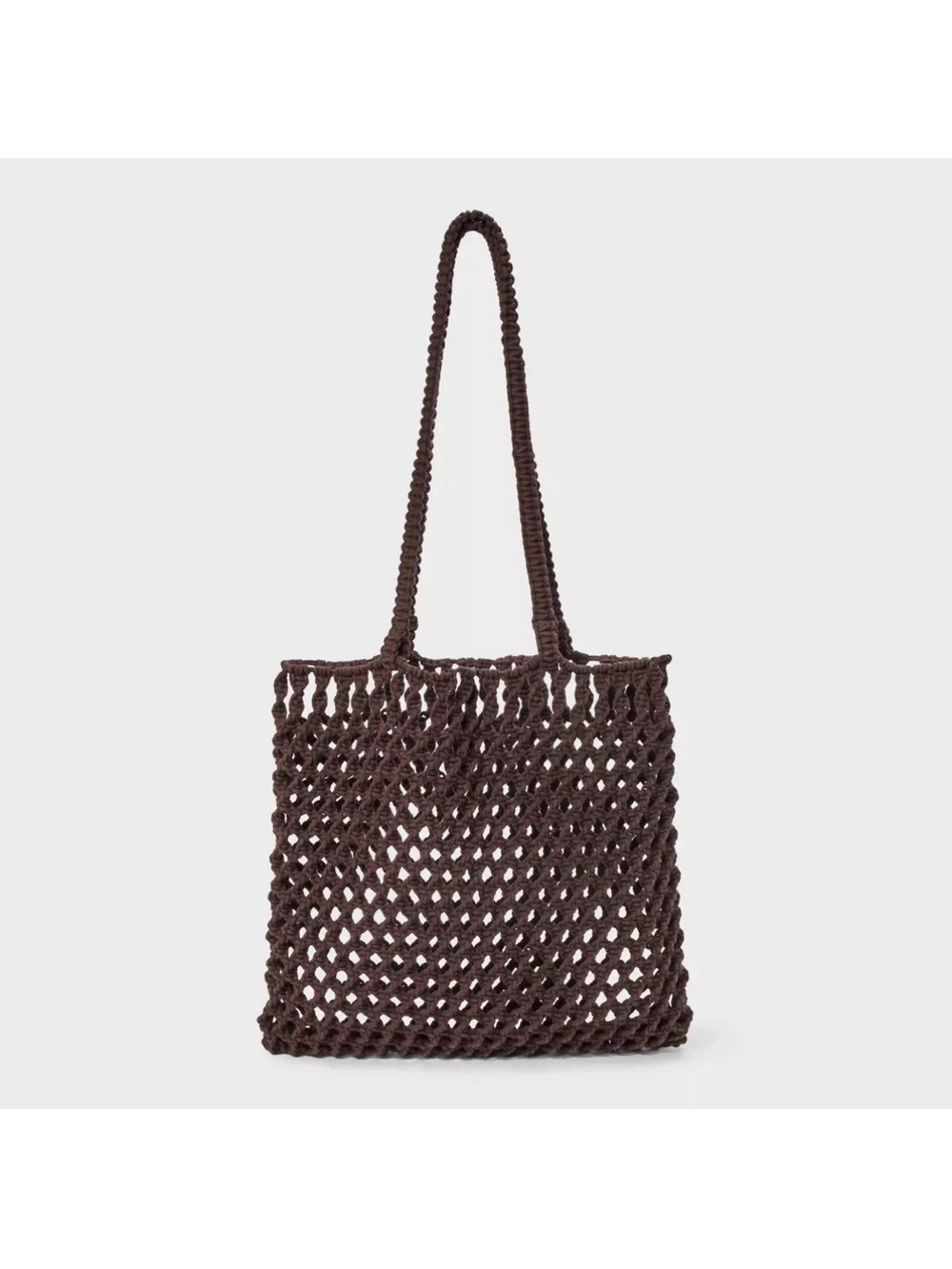 NEW! Clare V Sandy Tote Dupe 🤎 Crochet Tote Purse Beach Bag - Brown 15" x 12"